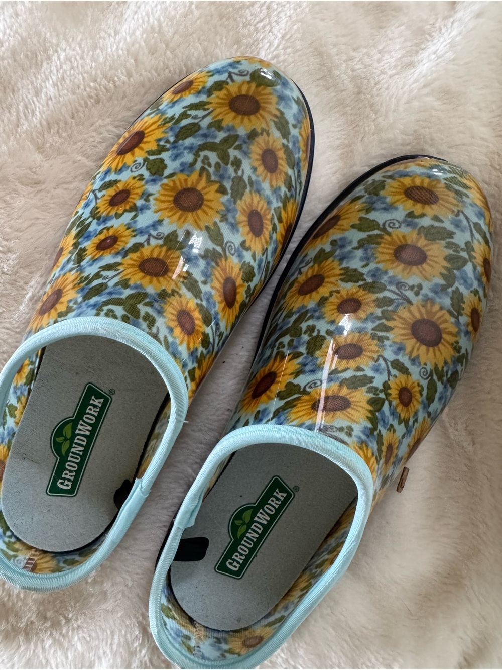 Groundwork Sunflower-Print Slip-On Clogs in Yellow